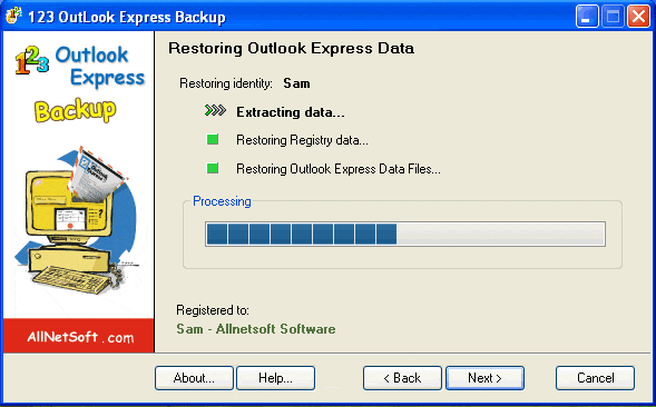 123 Outlook Express Backup 1.11